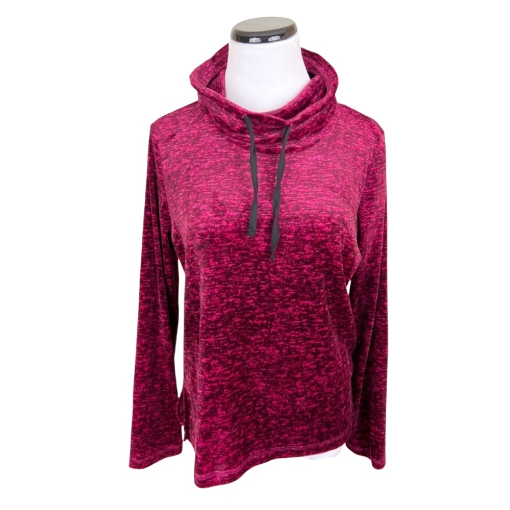 Nicole Miller Soft Plush Cowl Neck Pullover Sweater Pink Multicolor Size Small